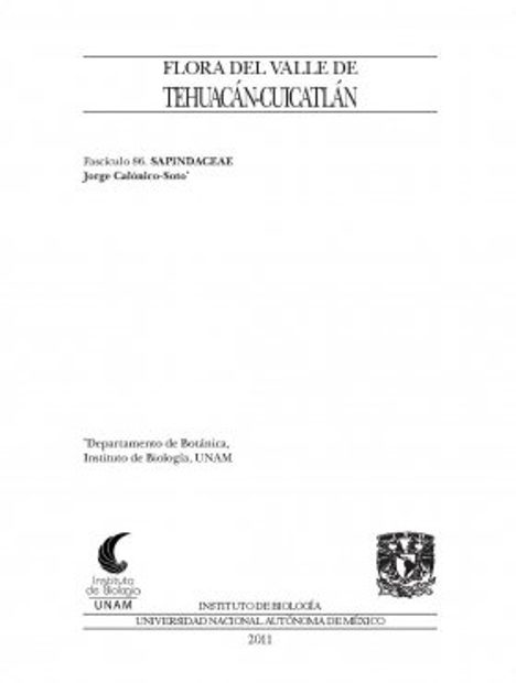 Flora del Valle de Tehuacán-Cuicatlán, Volume 86: Sapindaceae