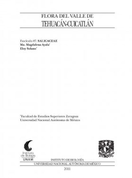 Flora del Valle de Tehuacán-Cuicatlán, Volume 87: Salicaceae