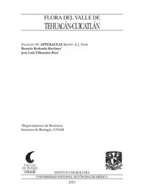 Flora del Valle de Tehuacán-Cuicatlán, Volume 89: Asteraceae