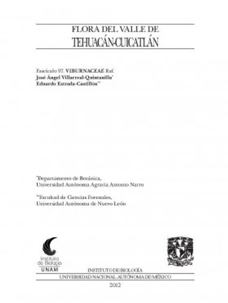 Flora del Valle de Tehuacán-Cuicatlán, Volume 97: Viburnaceae