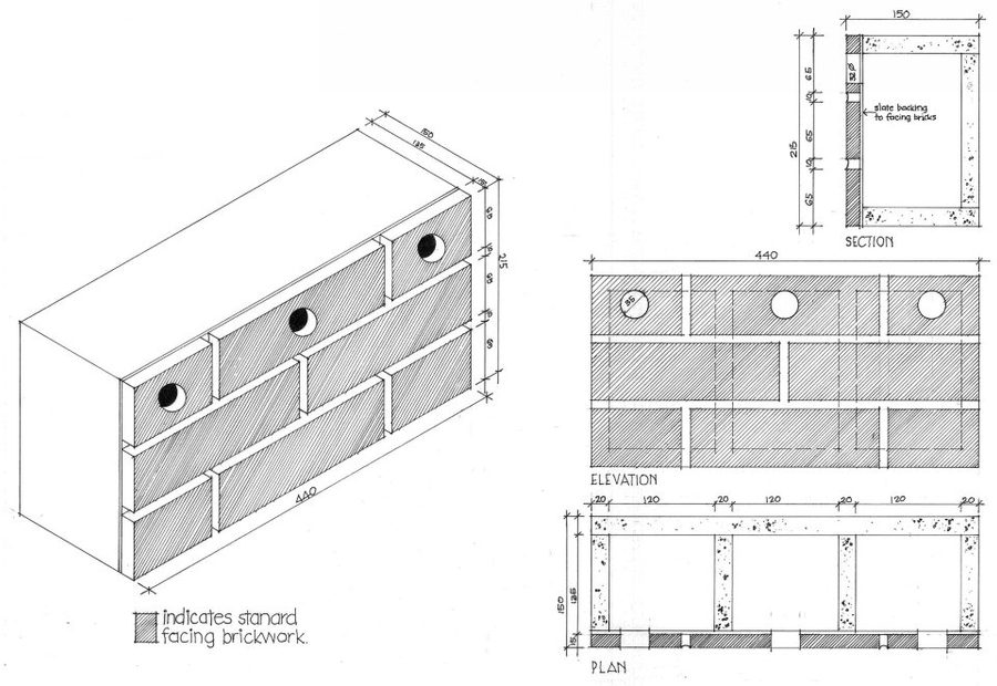 Terraced Sparrow Box - Smooth Brick