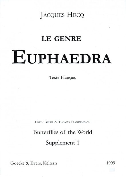 Butterflies of the World, Supplement 1 [French]
