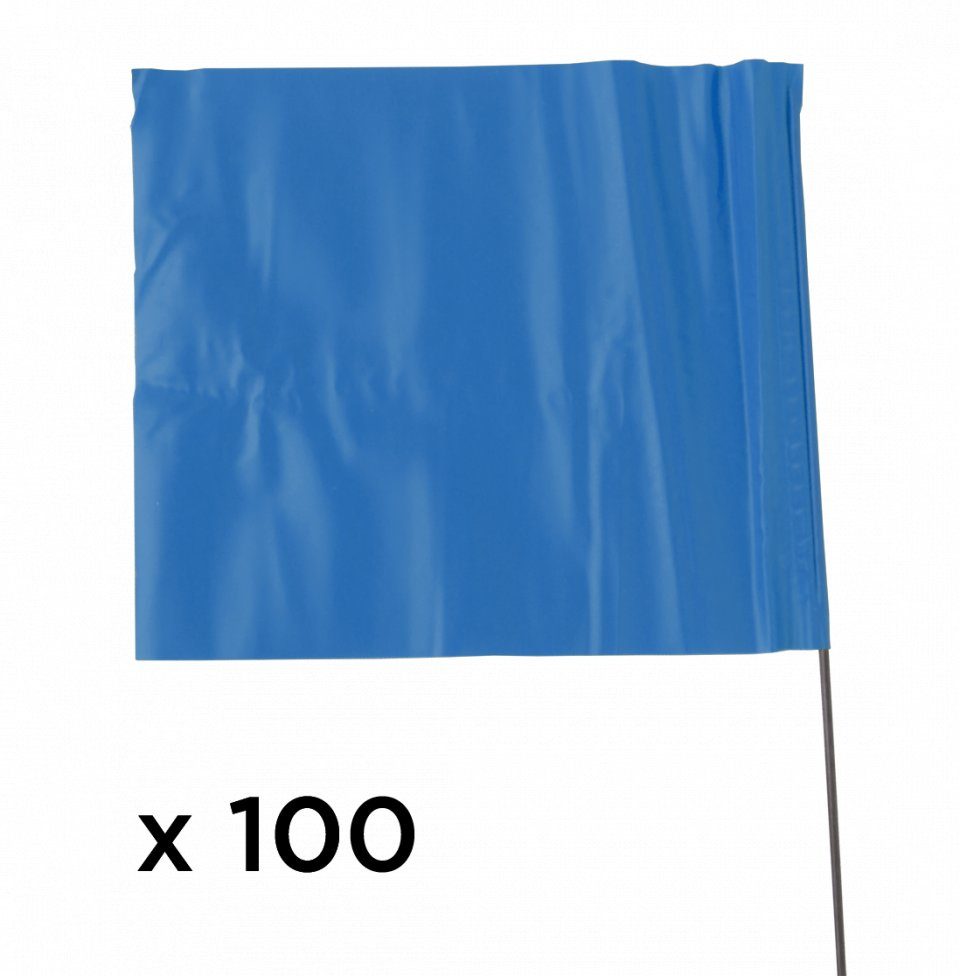 Bundle of 100 Uk Seller Purple Flag Markers / Survey Flags Water Proof 