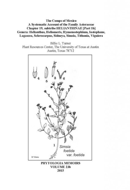 The Comps of Mexico: A Systematic Account of the Family Asteraceae, Chapter 19