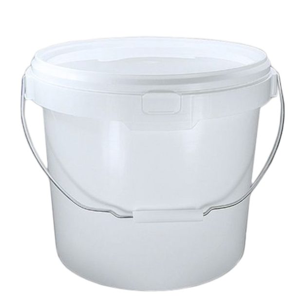 Plastic Bucket with Lid and Metal Handle