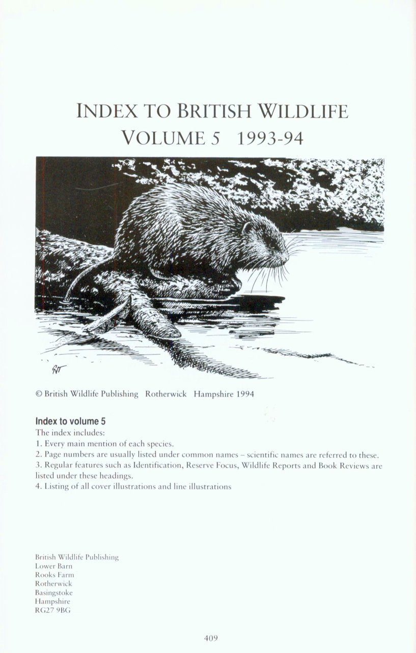 British Wildlife Index 5 | NHBS Academic & Professional Books