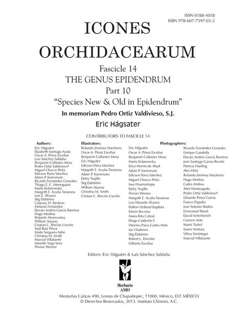 Icones Orchidacearum, Fascicle 14
