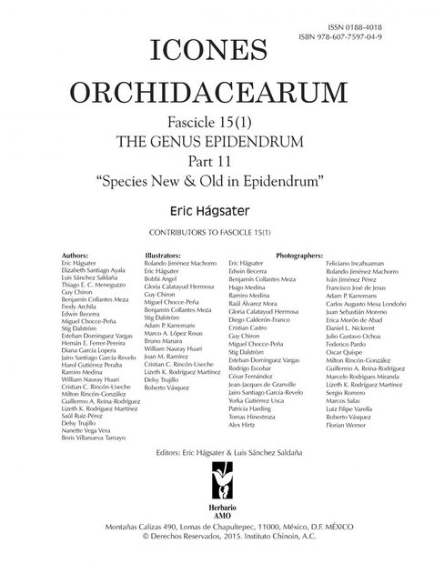 Icones Orchidacearum, Fascicle 15(1)