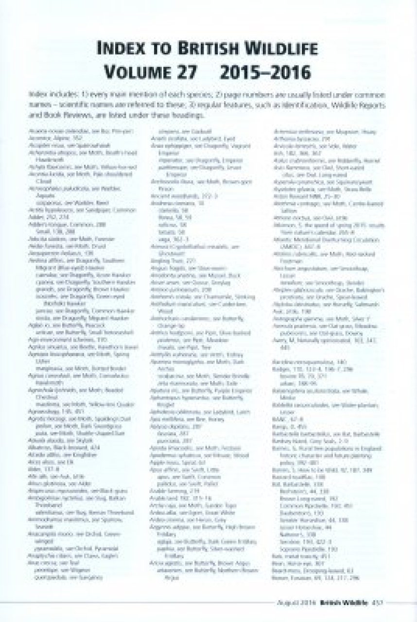 British Wildlife Index 27 | NHBS Academic & Professional Books