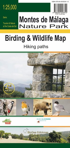 Birding and Wildlife Map of Montes de Málaga Nature Park / Mapa Ornitológico y Fauna del Parque Natural Montes de Málaga