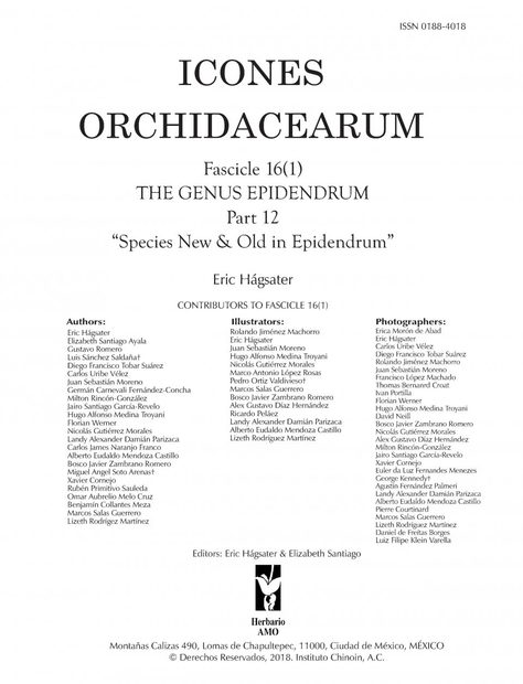 Icones Orchidacearum, Fascicle 16(1)