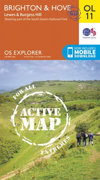 OS Explorer Map OL11: Brighton & Hove - Lewes & Burgess Hill