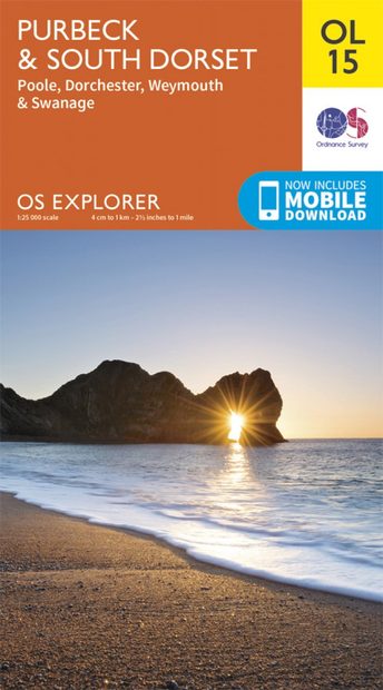 OS Explorer Map OL15: Purbeck & South Dorset - Poole, Dorchester, Weymouth & Swanage