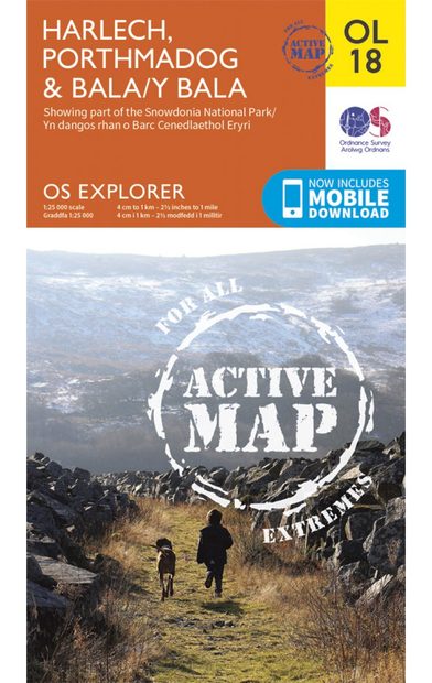 OS Explorer Map OL18: Harlech, Porthmadog & Bala / Y Bala