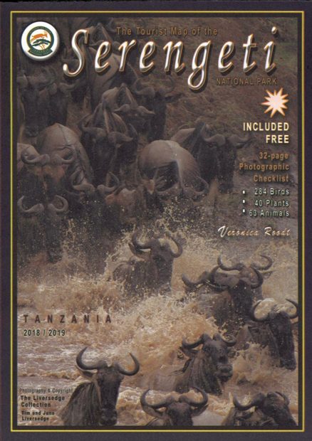 Tourist Map of the Serengeti National Park with Photographic Checklist 2018/2019