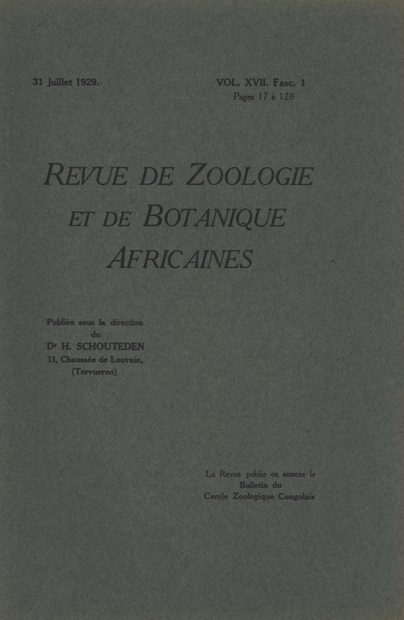 Revue de Zoologie et de Botanique Africaines, Volume 17 & Bulletin CZC Volume 6 (4-Volume Set)