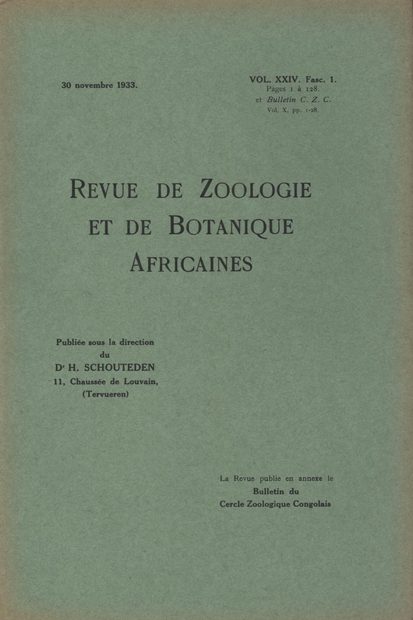 Revue de Zoologie et de Botanique Africaines, Volume 24 & Bulletin CZC Volume 10 (4-Volume Set)