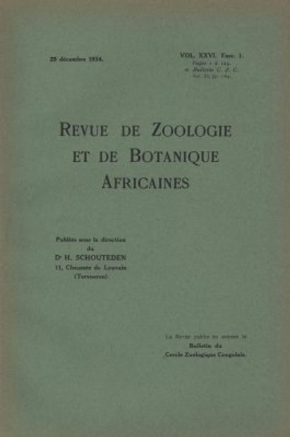 Revue de Zoologie et de Botanique Africaines, Volume 26 & Bulletin CZC Volume 11 (4-Volume Set)