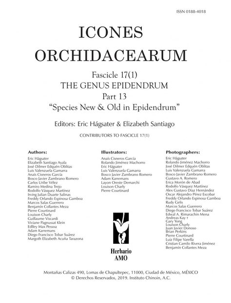 Icones Orchidacearum, Fascicle 17(1)