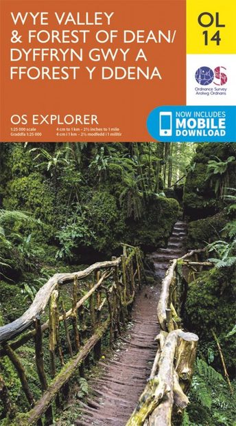 OS Explorer Map OL14: Wye Valley & Forest of Dean / Dyffryn Gŵy  a Fforest y Ddena
