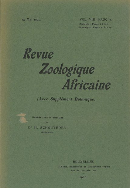 Revue de Zoologie et de Botanique Africaines, Volume 8 (2-Volume Set)