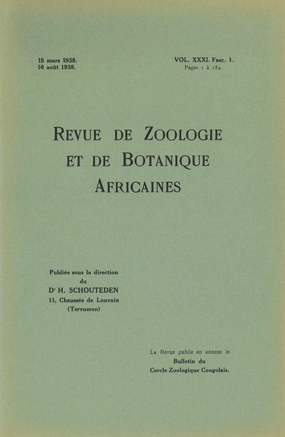 Revue de Zoologie et de Botanique Africaines, Volume 31 & Bulletin CZC Volume 15 (3-Volume Set)