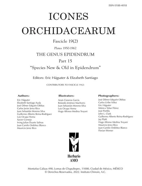 Icones Orchidacearum, Fascicle 19(2)