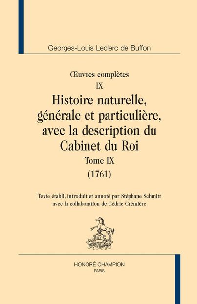 Buffon: Oeuvres Complètes, Volume 9