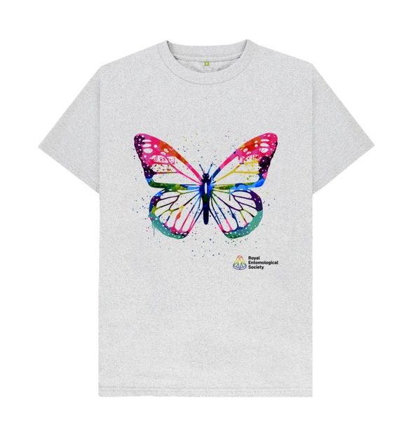 Paint Splatter Butterfly T-Shirt Grey