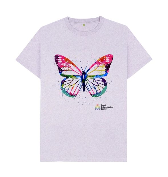 Paint Splatter Butterfly T-shirt Light Purple XS