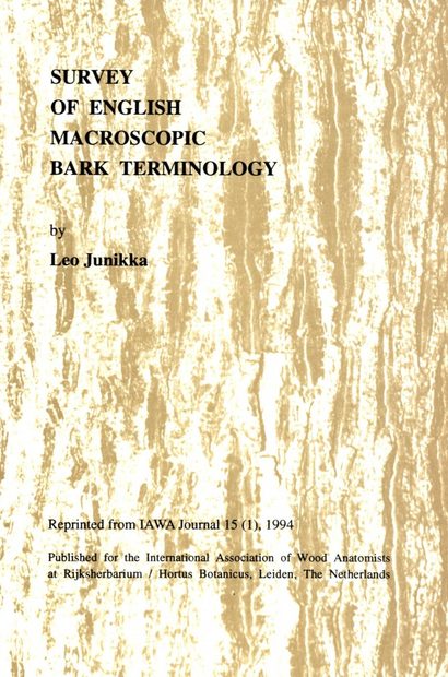 Survey of English Macroscopic Bark Terminology