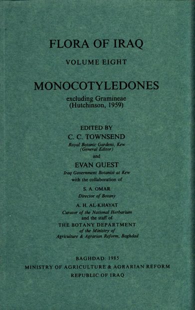 Flora of Iraq, Volume 8: Monocotyledones