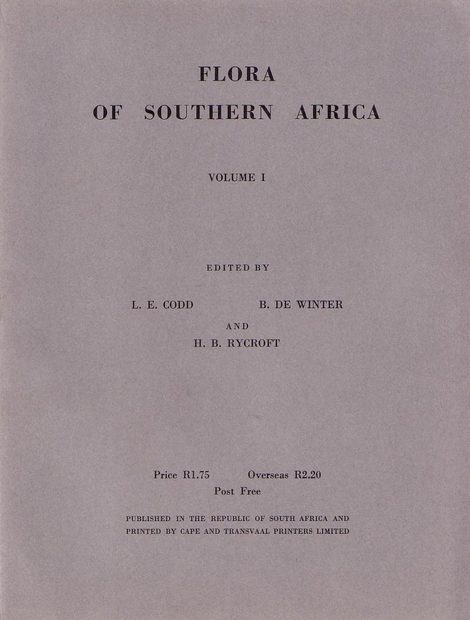 Flora of Southern Africa, Volume 1: Gymnosperms, Typhaceae - Hydrocharitaceae