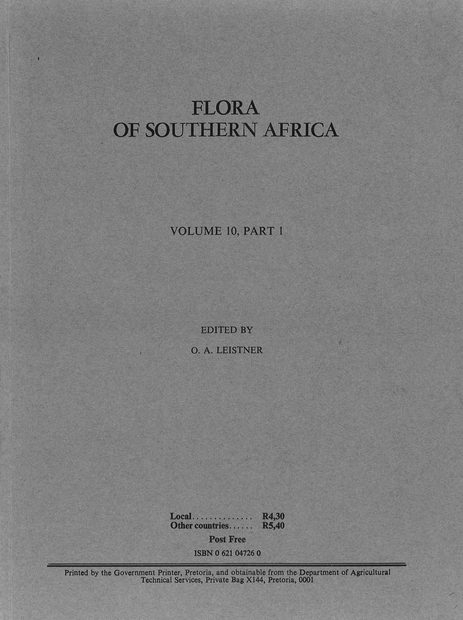 Flora of Southern Africa, Volume 10, Part 1: Loranthaceae, Viscaceae