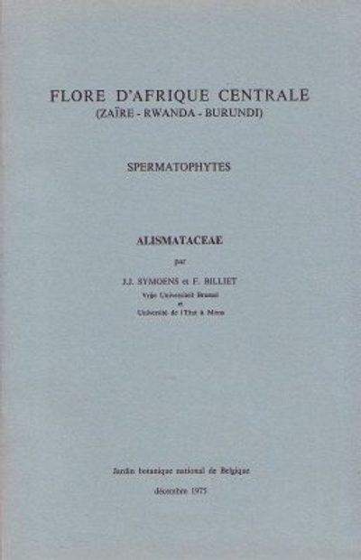 Flore d'Afrique Centrale: Spermatophytes, Alismataceae