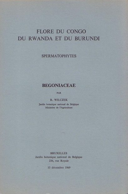 Flore d'Afrique Centrale: Spermatophytes, Begoniaceae