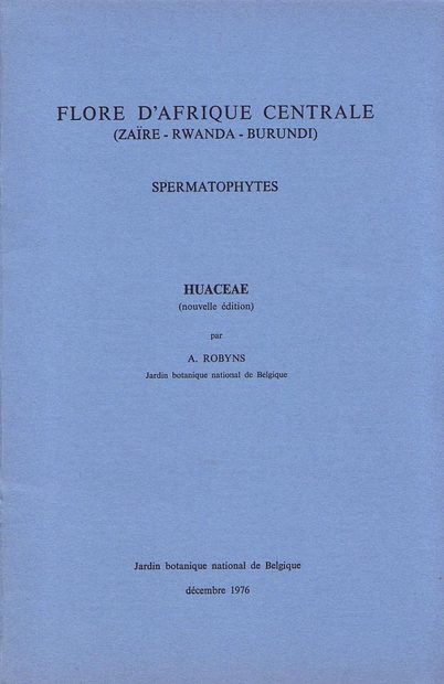 Flore d'Afrique Centrale: Spermatophytes, Huaceae