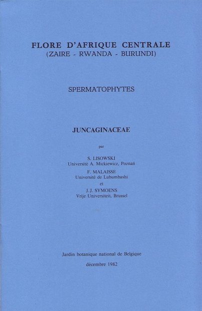 Flore d'Afrique Centrale: Spermatophytes, Juncaginaceae