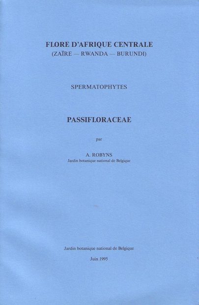 Flore d'Afrique Centrale: Spermatophytes, Passifloraceae