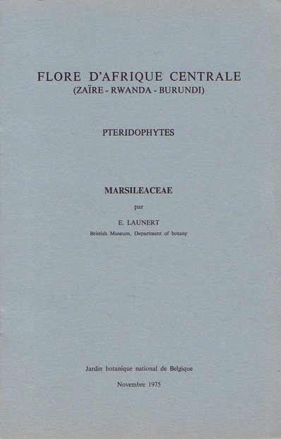 Flore d'Afrique Centrale: Ptéridophytes, Marsileaceae