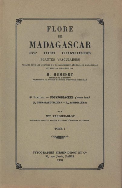 Flore de Madagascar et des Comores, Fam. 5/1