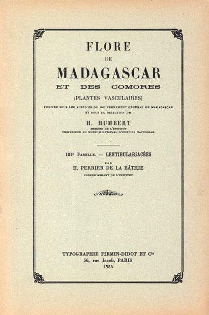 Flore de Madagascar et des Comores, Fam. 181