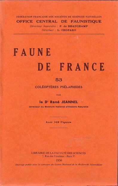 Faune de France, Volume 53: Coléoptères, Psélaphides